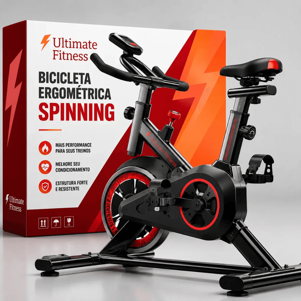 Bicicleta ergométrica spinning Ultimate Fitness com caixa